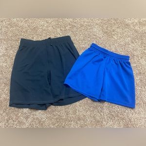 Navy and Royal blue kids workout shorts